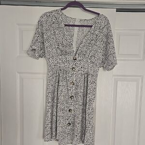 Chic Black and White Mini Dress with Modern Flair